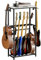 MAHANCRIS Gitarrenständer, 2-Stöckiger Gitarrenständer für Akustikgitarre, E-Gitarre, Bass, Ukulele, Banjo, Plattenspielerständer, mit Gitarrenzubehörständer, EVA-Schutzfolie, Weiß AGSHW6501