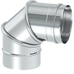 Schornstein Winkel/Bogen drehbar 0-90 Grad aus Edelstahl, Durchmesser 150 mm