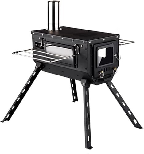 DONGXIAO Bonne résistance à la Chaleur, poêle à Bois Camping, Petit poêle à Bois d'intérieur avec Tuyau cheminée en Acier Inoxydable 304, adapté au Chauffage/Cuisine du Jardin extérieur/arrière-Cour