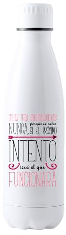 Docliick - Botella agua deportiva Acero Inoxidable, Térmica 790ml, botella con dibujos originales exlusivos y frases motivadoras. Cantimplora Aislamiento Doble Pared.Frase motivadora Nunca te Rindas