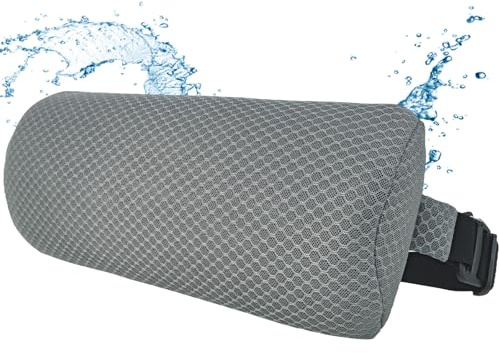 REEZEIVI Kopfstützenkissen für Terrasse, Chaiselongue, Chaiselonge, 3D-Luftnetz mit Gummiband, schnell trocknend und waschbar, Spa-Kissen für Liege, Strandstuhl, Bürostuhl, Grau, 1 Stück