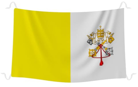 Bandera del Vaticano Papa Francisco 100x70 cm. Bandera oficial escudo Vaticano para animar al Papa Francisco. Bandera Vaticano impresa a todo color.
