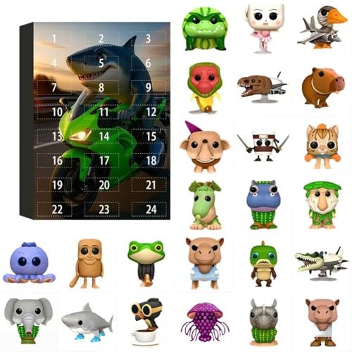 Introti Tung Tung Tung Sahur Calendario dell'Avvento, motivo con personaggi giocattolo Tralalero Tralala, 24 giorni, conto alla rovescia, calendario da collezione, decorazione, regalo