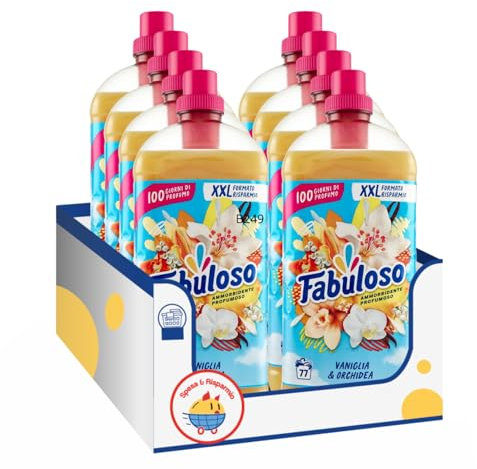 Ammorbidente Profumato Vaniglia e Orchidea XXL – 77 Lavaggi – 1700 ml – Variazioni 4/8/12 Pezzi (8)