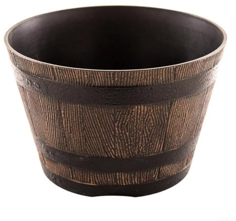 Zilimontt Garten-Whiskey-Sukkulenten-Blumentopf, 31 cm großer Kunstharz für Außen- und Innendekoration, geeignet für kleine Pflanzen wie Kräuter und Farne (31 cm mit Löchern)