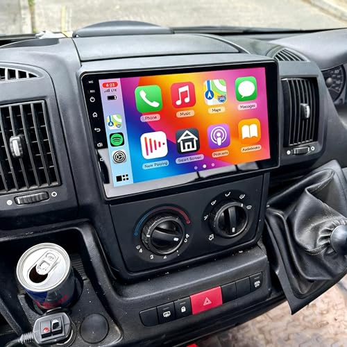 4+64GB Autoradio Navigationsgeräte für FIAT Ducato/Citroen Jumper/Peugeot Boxer 2011-2023 9 Zoll mit Touchscreen 2din Auto Radio Wireless Carplay Android Auto Bluetooth Navi GPS WiFi FM RDS SWC DSP