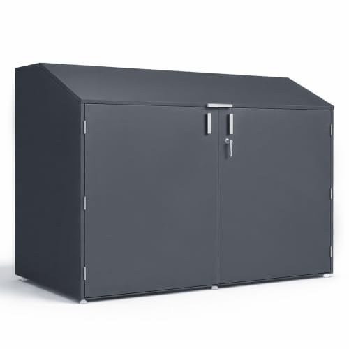 Fahrradgarage für bis zu 4 Fahrrädern | Fahrradbox Anthrazit 200 cm x 100 cm x 150 cm (BxTxH) verzinkt und pulverbeschichtet