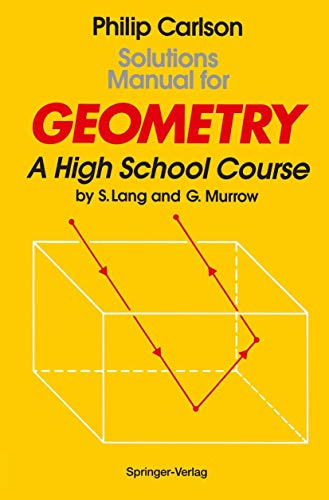Solutions Manual for Geometry: A High School Course (Volume 0)