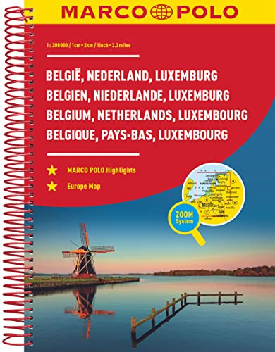 MARCO POLO Reiseatlas Benelux 1:200.000: Belgien, Niederlande, Luxemburg mit Europa 1:4,5 Mio.