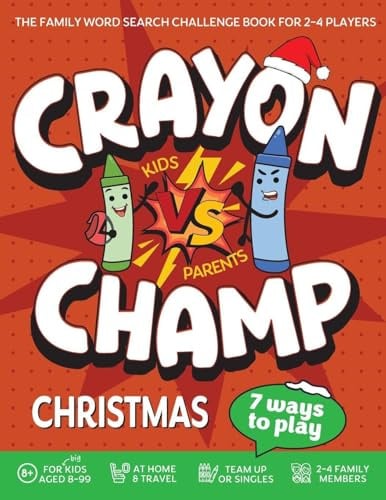 Crayon Champ Kids vs Parents Christmas: The family word search challenge book for 2-4 players