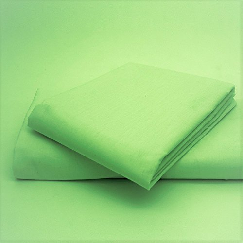 GlampTex (tm) Bed Sheets Fitted Sheet Luxury Bedding Sheet Single Double King Super King (Double, Light Green)