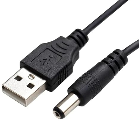 CABLEPELADO Cable alimentación USB DC | Cable Extensión Alimentación CC | Compatible con CCTV, DVR, Tira LED, Router, Sensores, Alexa | 5V CC 2A | DC 5.5 x 2.5 mm | Negro | 80 cm