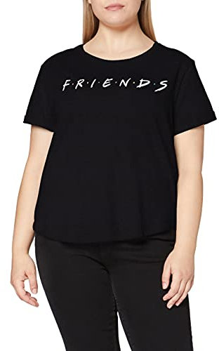 FRIENDS Titres T-Shirt, Noir, 38 Femme