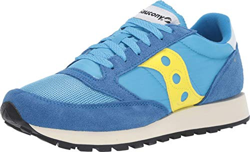 Saucony Mens Jazz Original Vintage Sneaker, Blue Yellow, 9 UK