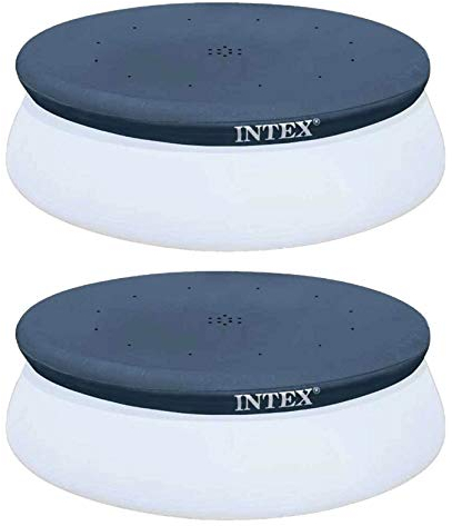 Intex 10 Foot Easy Set Above Ground Swimming Pool Debris Round Cover (2 Pack)