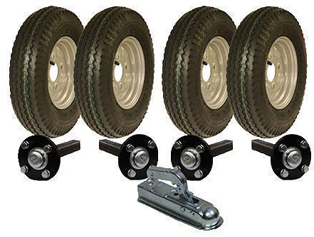 Parnells Haute Vitesse Double Essieu Remorque Kit 4.80/4.00-8 Route Légal Roues Hub & Goujon Essieu & Attelage