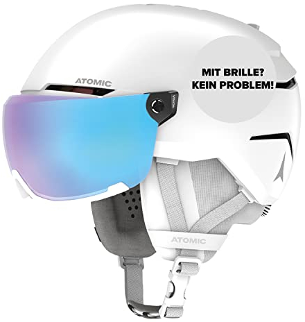 ATOMIC Unisex-Adult Savor Visor Stereo Ski Helmet, White Heather, 51-55