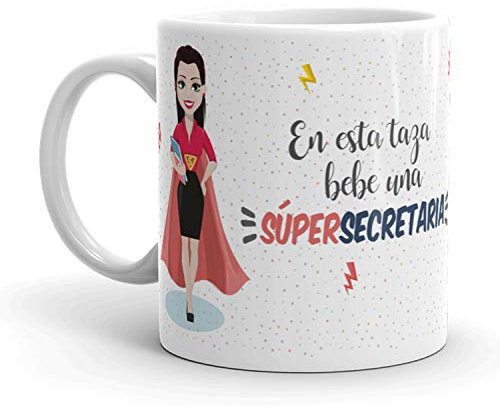 Kembilove Taza de Café Secretaria – En esta taza bebe una Súper Secretaria – Taza de Desayuno para la Oficina – Taza de Café para Profesionales de Superhéroes – Regalos Personalizados