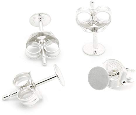 NaturSchatulle Ohrstecker Rohlinge 925 Sterling Silber Butterfly Verschluss I 5 Paar Ohrringe Basteln DIY Schmuckherstellung Nickelfrei