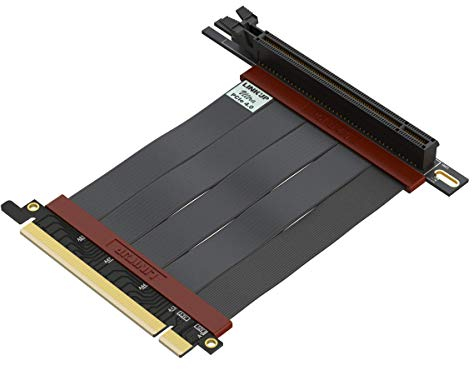 LINKUP - Ultra PCIe 4.0 X16 Riser-Kabel [RTX4090 RX6950XT x570 B550 Z690 Getestet] Geschirmte Vertikale Gaming-PCI-Express-Gen4-Montage | Universal 90-Grad-Buchse (10cm) 3.0 Gen3-Kompatibel
