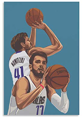 Dirk Nowitzki Luka Doncic Poster dekorative Malerei Leinwand Wandkunst Wohnzimmer Poster Schlafzimmer Malerei 16x24inch(40x60cm)