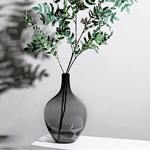 YYDSA Vases en Verre à Main pour la décoration, Vase Noir Transparent, Vase Claire Vintage pour la décoration de la Maison Moderne, décoration intérieure (Vase Seulement)