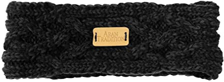 Aran Traditions Cable Knitted Style Headband (Black)