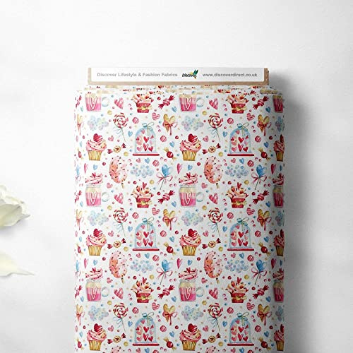 100% Cotton Fairy Girls Ballerina Novelty Printed Design Quilting Kids Craft Dress Quality Sewing Premium Fabric Material | 55 - 140 cm Wide (per Half Metre, So Sweet)