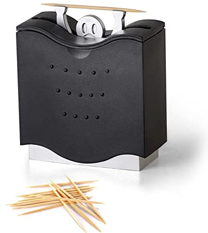 LivLab Fun Toothpick Holder - Cute Toothpick Dispenser ABS Fun Toothpick Holders Decorative Plastic Toothpick Holder (Black)