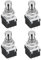 Gebildet 4pcs Gitarren Effektpedal 3PDT Fußschalter 9-pin Rastender Stomp Druckknopf Fußschalter für True Bypass-Lötösen