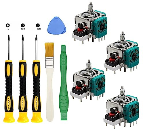 Kit di 4 strumenti di riparazione per joystick analogico per controller Xbox One Elite Series 2, bastoncini per pollice rotti di ricambio per joystick allentato, T6 T8 T10, kit di riparazione per Xbox