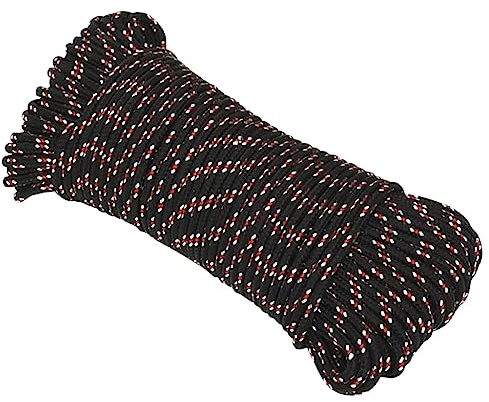 vidaXL Durable 5 mm Polypropylene Boat Rope - 25 m Black Weather-Resistant Rope for Sailing, Boating, Kayaking, Docking and Rigging