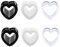 AVYRING Ear Tunnel, 6 Pieces Heart Extra Ear Expander Kit Made of Acrylic 8mm Ear Piercing Plugs, Clear, Black, White Mix Piercing Jewellery