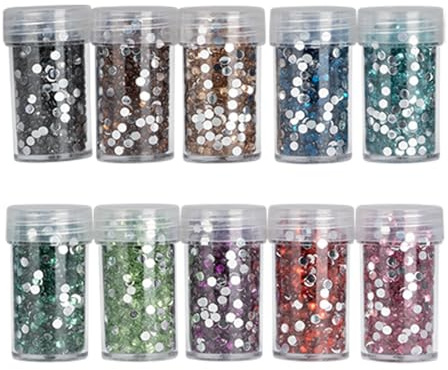 Ideen mit Herz Diamond-Painting-Steine | rund (Strass | Farbsortierung 2 | 10 Dosen)