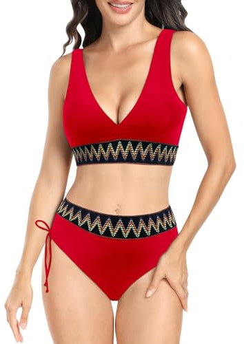 Golatcr Damen Bikini Set Knot Triangel Bikini Swimsuit Low Rise Bademode Zweiteiliger Badeanzug Bikini Damen String Tanga Damen Set Sexy BH Bikini Leder Bikini Teenager MäDchen Schwarz