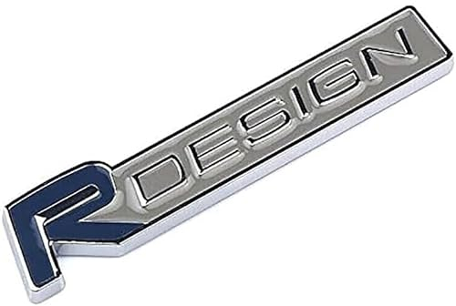 GDUTBC Auto Emblem Aufkleber für Volvo R Design XC60 V70 S60 V40 V60 C30 V50, 3D Auto Logo Aufkleber Kühlergrill Front Motorhaube Kofferraum Abzeichen, Auto Dekoration Ersatz Zubehör