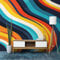 Wandtapete Moderne Kunst Gestreift Fototapete, Bunt Vliestapete Bild Dekoration Wand-Dekor, 400x280 cm (B x H) Tapete Panorama Poster für Mädchen, Jungs Schlafzimmer Wohnzimmer