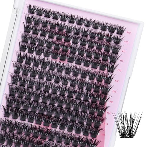 CALAILIS Wimpern Einzeln 168 Pcs 0.07-56D DIY Cluster Wimpern D Curl Individuelle Wimpern Extensions Wimpernverlängerung Volume Wimpernbüschel Wimpern zu Hause (0.07-56D, 10-16 Mix)