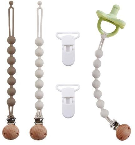 Schnullerkette, 2 Stück Baby Schnullerkette Clip Schnullerkette aus Silikon Schnullerkette Junge und Mädchen Schnullerband für Lätzchen Dreieckstuch Sauger