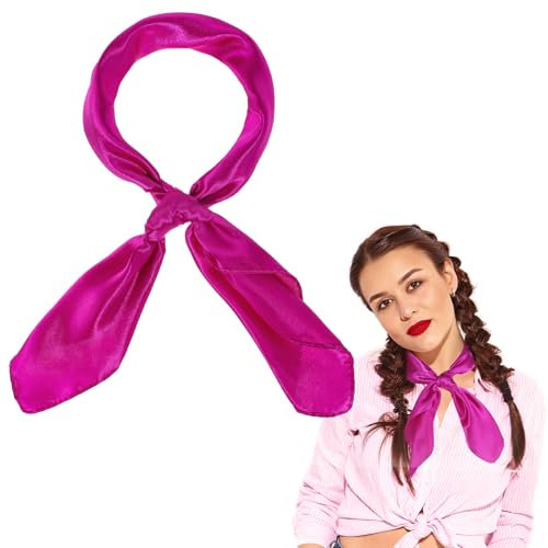 FdcZeyxior Seidentücher Damen Vintage Schal Chiffon Schal Seide Leicht Eleganter Seidenschal Quadratischer Halstuch Bandschal Seidenschal für Damen Und Mädchen 60 × 60 cm