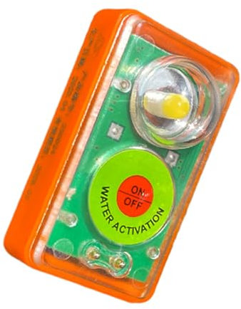 Life Jacket Strobe Light, High-Visibility Positioning Beacon with Seawater Activation, Safety Protection Accessory Boating Sailing Equipment for Men Women Rescue Night