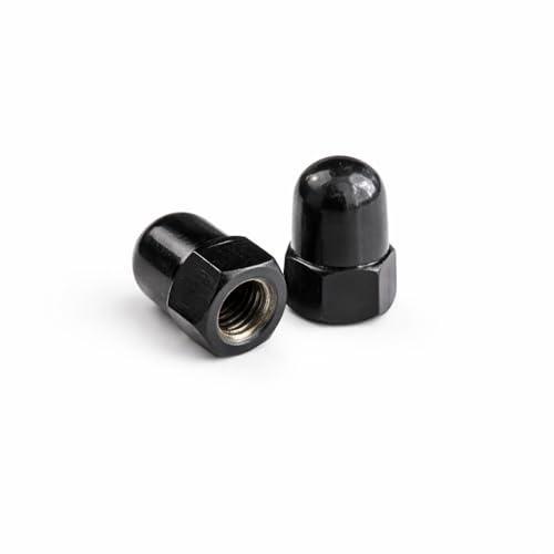 2x Hutmutter M10 x 1,0 Edelstahl schwarz – Achsmutter SW15 für Fahrradachsen
