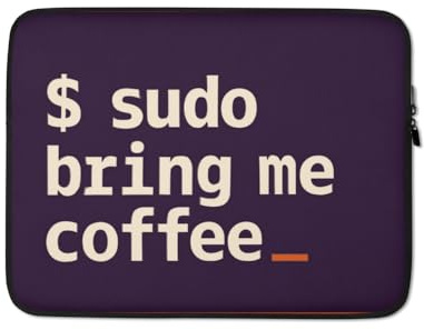 sudo Bring me Coffee Laptop-Hülle – Terminal-Look im Ubuntu-Farbschema für echte Linux-User | Nerdiges Premium-Design für Backend-Entwickler (13 Zoll)