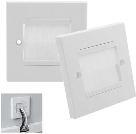 2 Stk Multimedia Wanddose,Kabeldurchführung Mit Bürstenabdeckung,Lautsprecher,Unterputzdose Für TV,Internetkabel,Geeignet Standarddosen,Kabelauslassdose Kabelkanal Unterputz,86 * 86 * 10mm