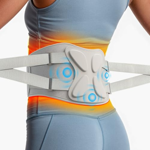 Cordless Heat Pad for Lower Back - [2026 Upgrade] Extended Heating Coverage 5000mAh Rechargeable Heated Lumbar Support Belt w/ 3 Heat Levels&3 Vibration Modes,Electric Heating Pad for Lower Back