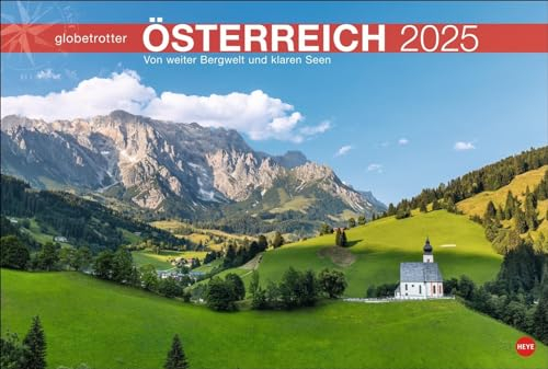 Österreich Globetrotter Kalender 2025 - Von weiter Bergwelt und klaren Seen: Die Alpenrepublik von ihren schönsten Seiten in einem großen ... (Globetrotter Reisekalender Heye)