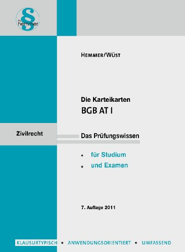 BGB-AT 1. 113 Karteikarten: Die Willenserklärung, Geschäftsfähigkeit, Formprobleme, Gesetzliche Verbote, Sittenwidrigkeit (Karteikarten - Zivilrecht)
