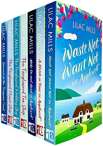 Lilac Mills Collection 7 Books Set (Waste Not Want Not In Applewell, A Stitch in Time, Make Do and Mend in Applewell, The Tanglewood Tea Shop,Flower Shop,Wedding Shop,Summer on the Turquoise Coast)