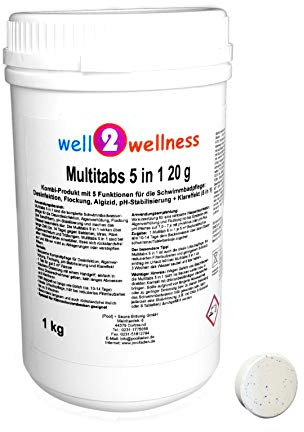 Chlor Multitabs 5in1 20g / kleine Multitabs 20g mit 93% Aktivchlor -1,0 kg