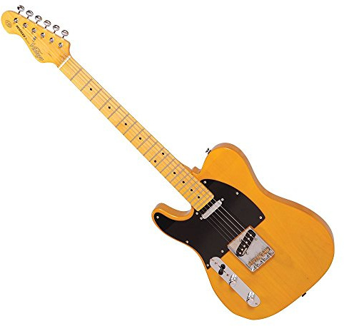 LV52BS VINTAGE V52 LEFT HANDED ELECTRIC GUITAR - BUTTERSCOTCH
